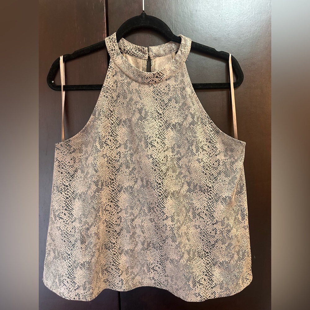 She + Sky Mauve Snake-Print Halter